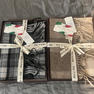 Plaid Wool Scarves Set